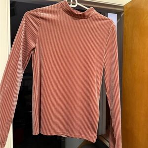 Elegant Pink Ribbed Women's Top